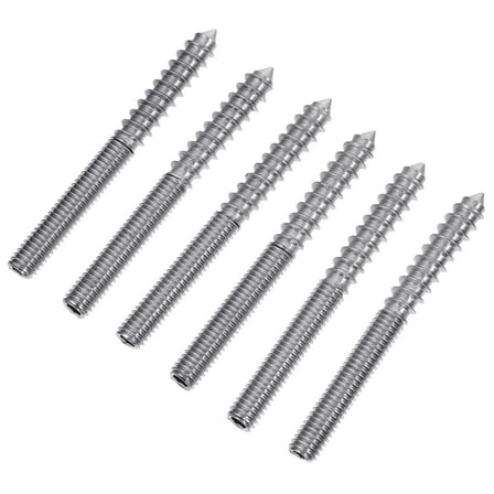 FOLOYORI 6Pcs Hanger Bolts Stainless Steel Self Tapping Threaded Screws for Wood and Metalwork