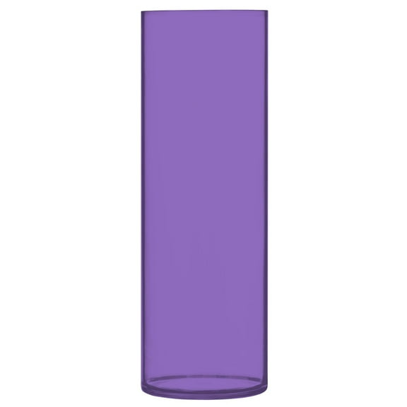 Haosy Plastic Flower Vase 11.8 inch Tall Clear Cylindrical Vases for Centerpieces Home Wedding Decor Purple