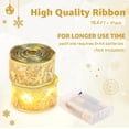 thumbnail image 3 of Monaeco Christmas Tree Ribbon Fairy Lights, 16.4ft/5m 50 LED String Lights, Waterproof 8 Modes USB & Battery Operated Noel Decorations for Small Pencil Xmas Tree Outdoor Indoor Decor Ornaments - Gold, 3 of 6