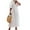 White, variant on VONDA Women's Half Sleeve Holiday Party Loose Ruffle Hem Dress Buttons V Neck Shirt Dresses