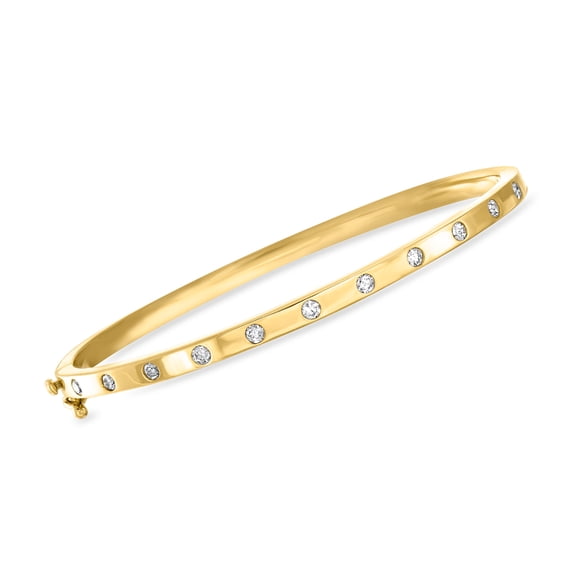 Ross-Simons 0.50 ct. t.w. Diamond Dotted Bangle Bracelet in 14kt Yellow Gold, Women's, Adult