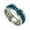 Blue, variant on Women Men Stainless Steel Rotatable Chain Band Ring Finger Spinner Ring Band-Colorful-7