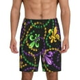thumbnail image 2 of Daiia Mardi Gras6 Mens Woven Stretch Pajama Short,Short Pajama Pants-X-Large, 2 of 9