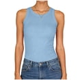 thumbnail image 4 of NIEWTR Womens Tank Tops Summer Sleeveless U Neck Ribbed Knit Basic Slim Going out Cami Tee Shirts(Z1-Light Blue,S), 4 of 7
