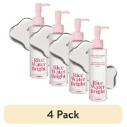 (4 pack) The Face Shop Rice Water Bright Light Facial Cleansing Oil, Daily Makeup Remover, Oil Cleanser, Vegan, Korean Skin Care with Jojoba Oil, Face Pore Cleanser, 150ml C57