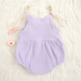 thumbnail image 6 of Douhoow Newborn Girls Sleeveless Ribbed Romper Baby Rainbow Playsuit One Piece Sleeveless Tie-up Jumpsuit, 6 of 9
