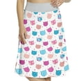 thumbnail image 1 of Women's Cat Patchwork Style Kitten Head A-line Printed Skirt Casual Wear, S, Hot Pink Blue, by Ambesonne, 1 of 1