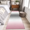 thumbnail image 4 of 2'x6' Rug Runners for Hallways Kitchen, Pink Grey Non Slip Entryway Beside Floor Carpet Runner, Gray Farmhouse Modern Rustic Washable Laundry Room Bedroom Throw Rugs Mat for Family Pet, 4 of 8
