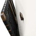 thumbnail image 4 of Sparta Weave Wall-Mount Vegan Leather Twin Headboard in Walnut Black, 4 of 8