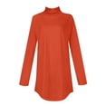 thumbnail image 4 of LISTHA Mock Turtleneck Tops for Women Long Sleeve Top Fashion Oversized Shirts with Hem Loose Fit Lightweight Tshirts Saffron L, 4 of 5