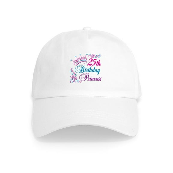 CafePress - 25Th Birthday Princess Cap - Adjustable 100% Brushed Unisex Casual Cotton Baseball Cap, Beige, 1