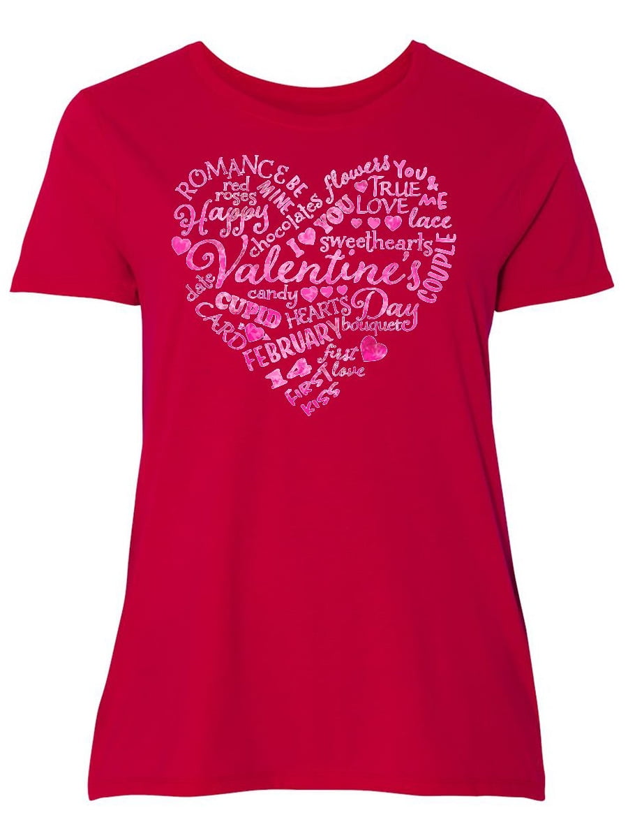 Inktastic - Valentine words in pink Women's Plus Size T-Shirt - Walmart.com