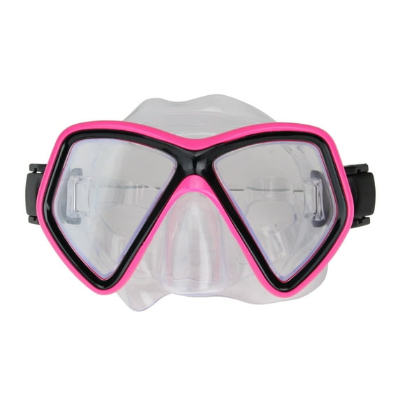 6.25" Hot Pink and Black Monaco Children's Swimming Mask for Ages 10 and up