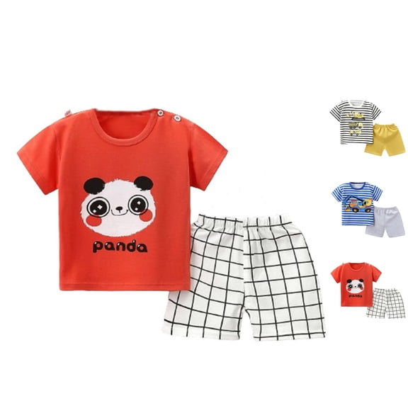 SROBPTY Summer Set for Toddler Boys Print Sleeveless Top Crew Neck and Shorts