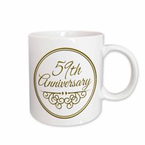 3drose, Gift for 59th Anniversary - Gold Text for Celebrating Wedding Anniversaries - 59 Years Married Together, 11oz Mug