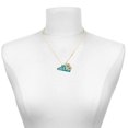 thumbnail image 2 of Delight Jewelry Acrylic Large Teal Cheer Megaphone - Large Goldtone Crystal Initial - B - Charm Necklace, 17.5"+2", 2 of 4