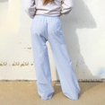 thumbnail image 4 of Huowey Womens Pants Striped Pants for Elastic Drawstring High Waist Wide Leg Pants Vintage Streetwear Trousers, 4 of 5