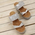 thumbnail image 5 of CAICJ98 Womens Sandals Womens Flat Sandals Beaded Bohemian Elastic Back Strap Rhinestone Summer Slip On Sandals,Silver, 5 of 5