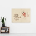 thumbnail image 2 of Rabbit Raccoon Chopping Straw 1830s Yamada Hogyokue Extra Large XL Wall Art Poster Print, 2 of 3