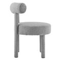 thumbnail image 3 of Side Dining Chair, Light Grey Gray, Fabric, Kitchen Cafe Bistro Hospitality Restaurant, Modern Contemporary HB34833, 3 of 9