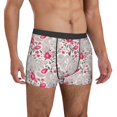 thumbnail image 5 of Men's Boxer Briefs, Red White Flowers Paisley Soft Comfy Mens Underwear Boxer Briefs Breathable With Widen Waist, 5 of 7
