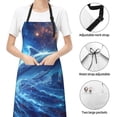 thumbnail image 6 of Pofeuu Beautiful Ocean Dolphin Print Waterproof Apron with Pockets Adjustable Cooking Aprons Kitchen Bib for Baking Household Cleaning, 6 of 8