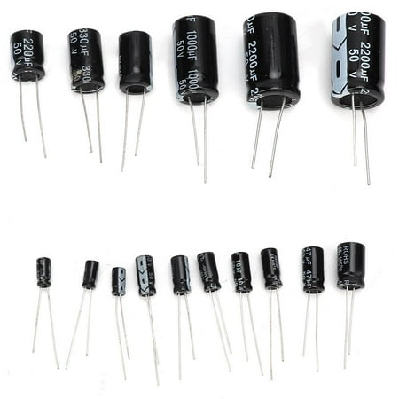 

Tebru 50V Electrolytic Capacitor 150PCS Electrolytic Capacitor Kit 50V 1uF to 2200uF Electrolytic Capacitor Assortment 1uF to 2200uF Electrolytic Capacitor