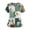 Cyan, variant on Scrubs for Women Funny Vintage Floral Print Nursing Uniform Fashion V Neck Side Slits Scrub Shirt Soft Easy Care Short Sleeve Medical Workwear with Pockets Light Blue 2XL