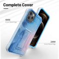 thumbnail image 3 of IBAOLE Compatible with iPhone 12 Case & iPhone 12 Pro, Case Rubber Shockproof Heavy Duty Case with Screen Protector for iPhone 12 6.1 Inch Phone, Built-in Kickstand (Sky) Sky Blue, 3 of 7