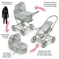 thumbnail image 4 of Just Like Mommy 3-in-1 Doll Pram/Carrier/Stroller - Gray/Polka Dots, 4 of 12