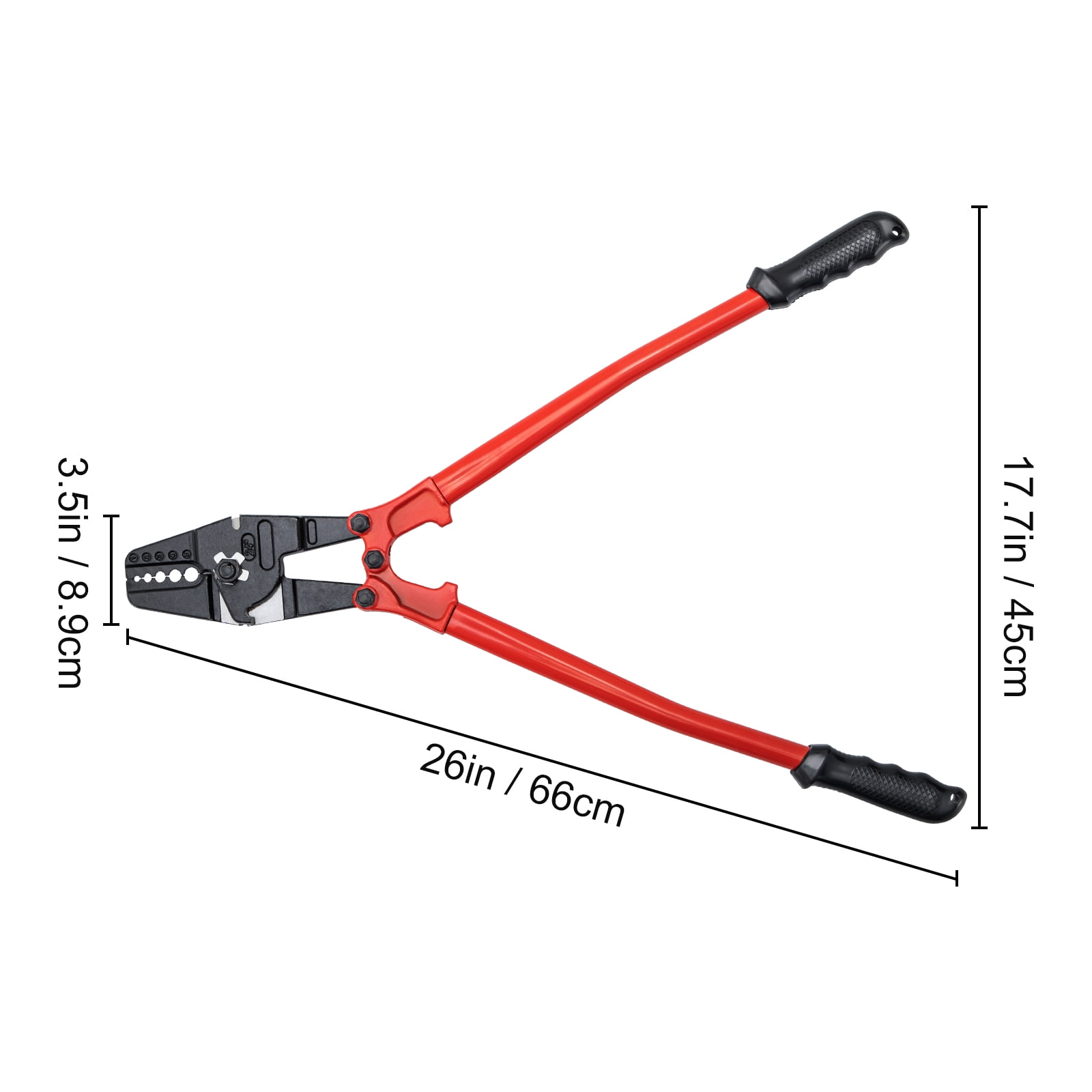 VEVOR Hand Swager Crimper 24 inch,Swaging Tool 5 Cavity 1/16" 3/32" 1/8" 5/32" 3/16",Hand Cimping Tool for Copper Aluminum Oval Sleeves and Stop Sleeves,Wire Rope Crimping Tool Swage Tool Long Hand