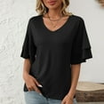 thumbnail image 6 of Summer Fashion Ladies Shirts Plus Size Casual Short Sleeve Loose Blouse, 6 of 7