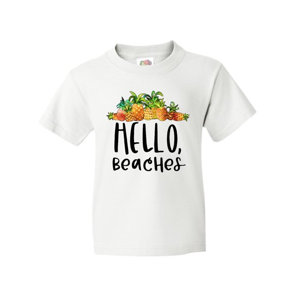 Inktastic Hello, Beaches Group of Pineapples Youth T-Shirt