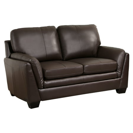 - Devon & Claire Porsha Transitional Dark Brown Top Grain Leather Loveseat