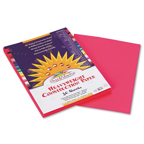 New SunWorks Construction Paper, 58lb, 9 x 12, Hot Pink, 50/Pack,Each