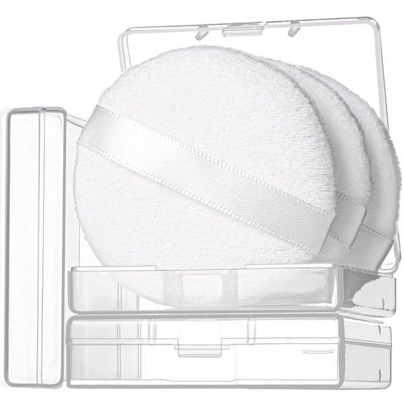 Setting Powder Puff 2.36 Inch, Soft Applicator for Loose and Pressed Powder, Face Makeup Puff With Cases