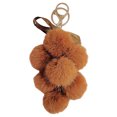 thumbnail image 1 of Coofit Faux Fur Ball Keychain Bowknot Grape Design Pom Pom Ball Charm Purse Pendant, 1 of 6
