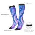 thumbnail image 3 of Daiia Sports Socks Swirl Blue And Purple Printed Novelty Crew Socks for Men Women Knee High Socks Cotton Socks Soft & Breathable Support Unisex Socks, 3 of 9