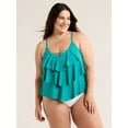 thumbnail image 2 of Time and Tru Women's and Women's Plus Tiered Tankini Swim Top, Sizes S-3X, 2 of 5