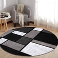 thumbnail image 6 of World Rug Gallery Contemporary Modern Boxed Color Block Area Rug - Gray 8' Round, 6 of 8