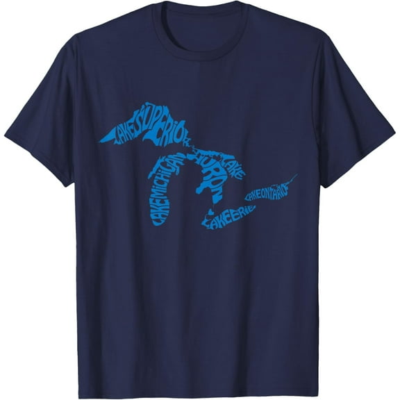 Velto Michigan Love Great Lakes T-Shirt All Size S-5XL