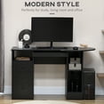 thumbnail image 3 of CoSoTower Computer Desk with Storage, Home Office Laptop Table with Shelves and Drawers, Modern Workstation Desk with Keyboard Tray for Study, Living Room, Black, 3 of 7