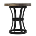 thumbnail image 3 of Cortesi Home Newcastle Round End Table, Solid Reclaimed Wood and Black Metal, 18", 3 of 5