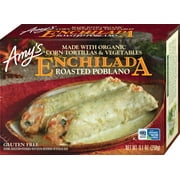 Amy's Frozen Meal, Roasted Poblano Enchilada, Made With Organic Corn Tortillas and Vegetables, Gluten Free Microwave Meal, 9.1 Oz