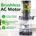 thumbnail image 3 of Cold Press Juicer with 5.3 Inch Wide Chute - Quiet AC Brushless Motor for Whole Fruits & Vegetables, Easy Clean Masticating Extractor, 3 of 7