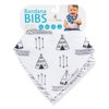 Primo Passi 2-Pack White/Black Arrows Bandana Bibs for Babies – Unisex Baby Accessory