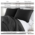 thumbnail image 6 of saney Oversized Quilt Bedding Set Lightweight, Soft Coverlet Bedspread 3-Piece with Two Matching Shams (108 in Wide x 98 in Long), Black, King/California King, 6 of 7