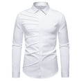 thumbnail image 2 of VgaVtl Dress Shirts Shirts for Men Long Sleeve Cotton Collared Mens Plus Size Shirts Office Button up Solid White Bottoming Shirts, 2 of 8