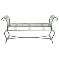 thumbnail image 2 of SAFAVIEH Brielle Outdoor Patio Traditional Garden Bench, Antique Green, 2 of 9