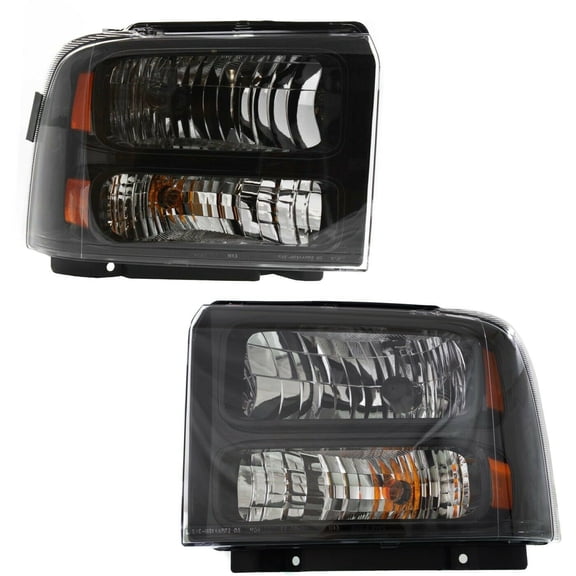 Headlights Black For F250 F350 F450 SuperDuty Superduty Excursion Conversion